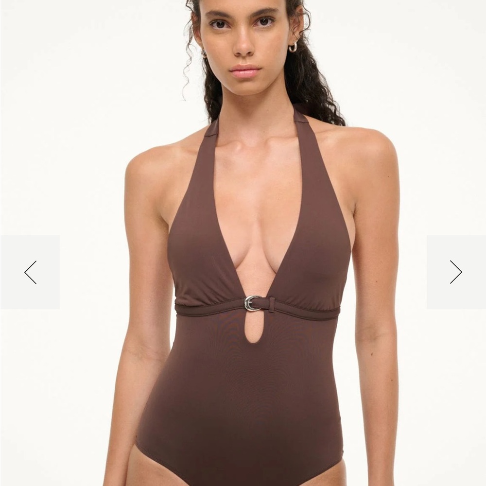 *NWT* STAUD LA JOLLA DARK CHOCOLATE ONE PIECE SWIM SUIT - women’s size Medium